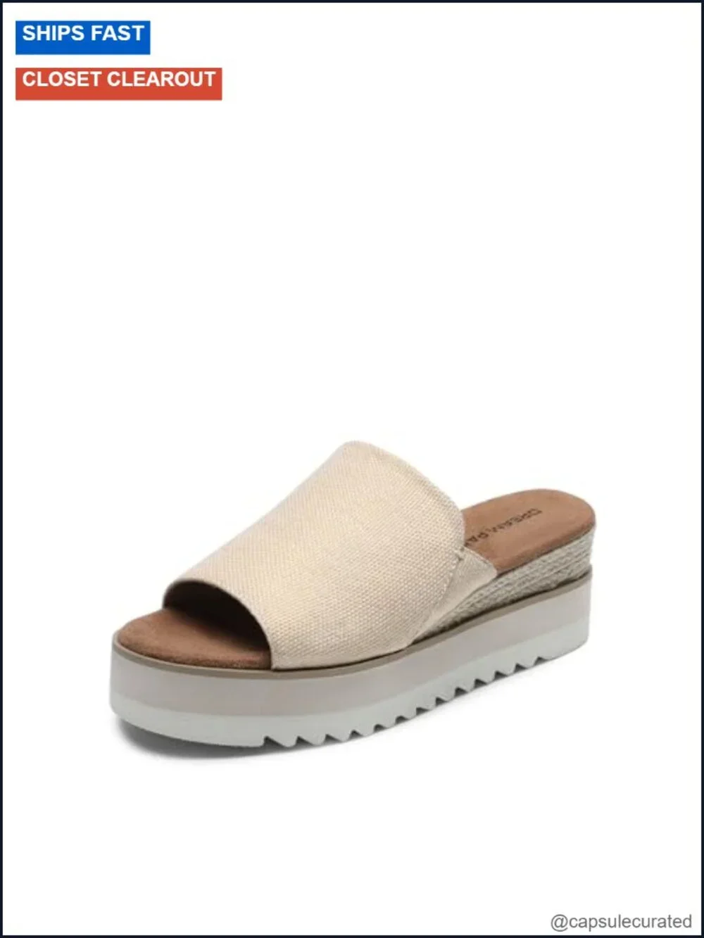 Espadrille Wedge Platform Sandals Slip-on Canvas Slide Summer Shoes